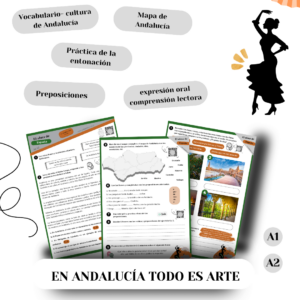 EL ALMA DE ESPAÑA → En Andalucía todo es arte, cultura de Andalucía, preposiciones, A1/A2 MATERIAŁ DO NAUKI HISZPAŃSKIEGO
